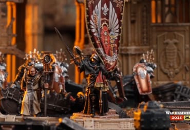 A close up of the new Sisters of Battle units for Warhammer 40,000
