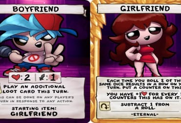 The Boyfriend and Girlfriend cards in Binding of Isaac Requiem.