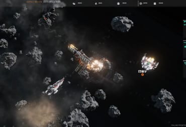 Asteroid battle in Falling Frontier 