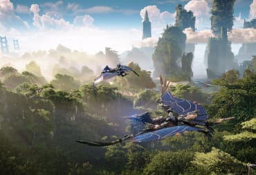 Two winged machines soaring through the air in Horizon Forbidden West