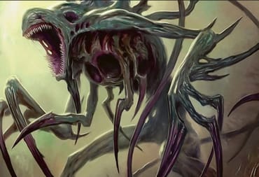 Artwork of the Phyrexian monster Sheoldred