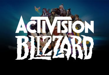 The Activision Blizzard logo against a backdrop of some of the company's iconic franchises