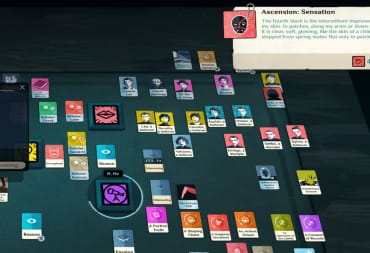 Gameplay from Cultist Simulator, the flagship game by Alexis Kennedy's company Weater Company.