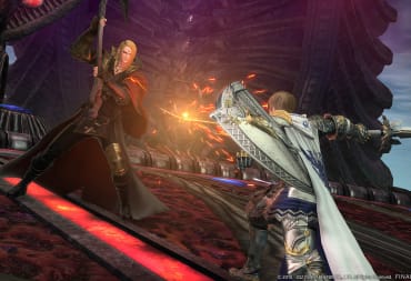 The Warrior of Light battling Zenos yae Galvus in Final Fantasy XIV: Endwalker