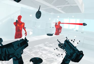 The player battling enemies in Superhot VR