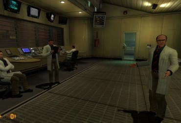 Some scientists talking to Gordon Freeman in Black Mesa