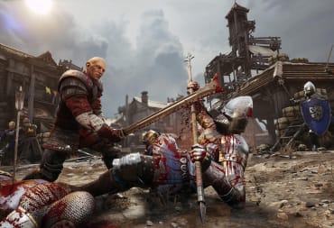 Two combatants clashing weapons in Chivalry 2