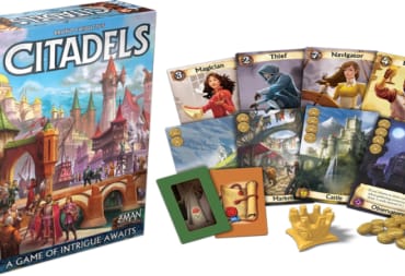 The pieces laid out from Citadels Revised Edition