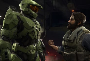 Master Chief talking to the Echo-216 pilot in Halo Infinite