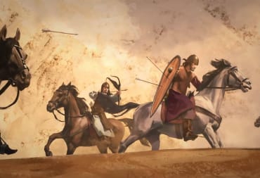 A battle scene in the campaign trailer for Mount and Blade 2: Bannerlord