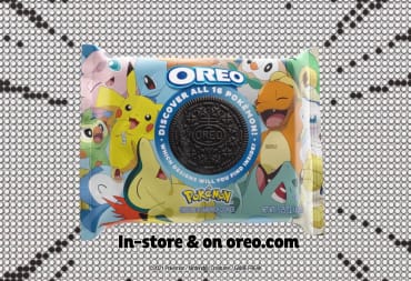 A still from the OREO Pokemon trailer, featuring the package for the cookies.