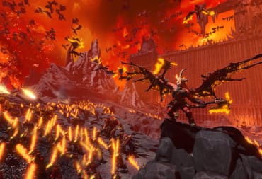 A fiery shot of destruction in Total War: Warhammer III