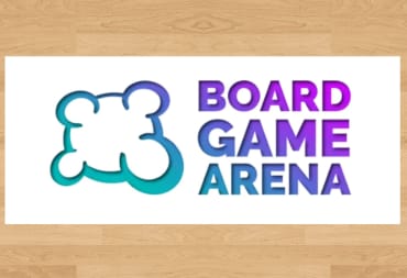 The Board Game Arena logo on a wooden background