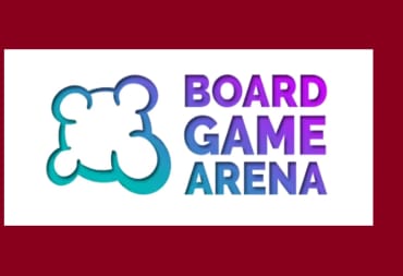 the logo for Board Game Arena on a red background