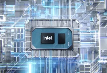 An Intel chip against a background of circuitry