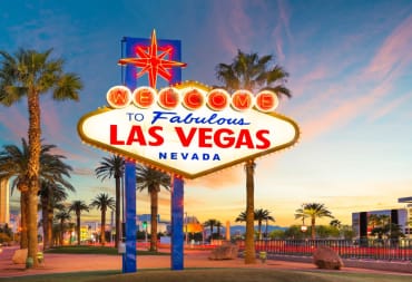A neon sign depicting Las Vegas