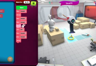 A gameplay screenshot from Rabbids Coding.