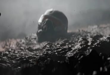 A discarded helmet advertising Crysis 4
