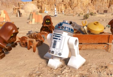 R2D2 and some Jawas in Lego Star Wars: The Skywalker Saga
