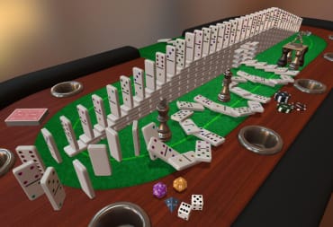 A game of dominoes in Tabletop Simulator