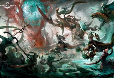 Artwork of Idoneth and Fyreslayers fighting in Warhammer Age of Sigmar