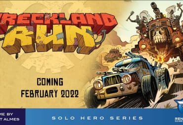 A promotional image of Wreckland Run with weaponized cars attacking eachother