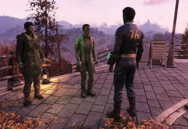 A Vault 76 dweller talking to NPCs in Fallout 76