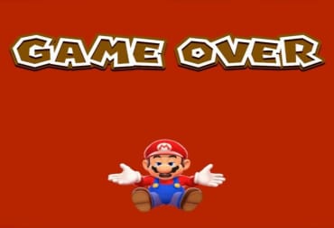 A game over screen from one of Mario's games.