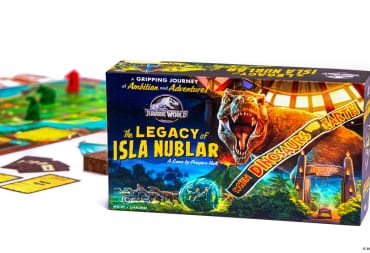 The featured box art for the Jurassic World board game