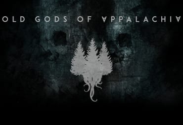The logo for Old Gods of Appalachia in silver text on a green murky background