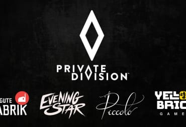 The Private Division, Die Gute Fabrik, Evening Star, Piccolo, and Yellow Brick Games logos