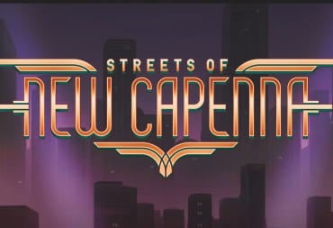 The text of Streets of New Capenna set in front of a cityscape