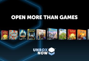 A collection of board games with the label Unbox Now shown below