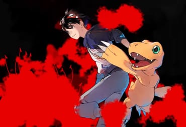 Takuma Momozuka and Agumon in Digimon Survive
