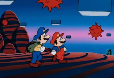 Mario and Luigi in the 80s Super Mario Bros anime movie being restored by fans