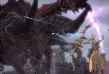A player facing off against a monster in Tera