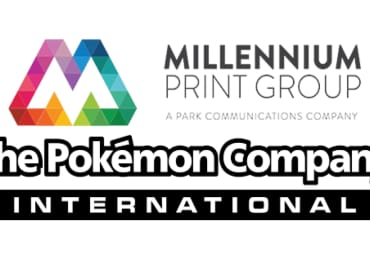 The logos for Pokemon Company International and Millennium Print Group
