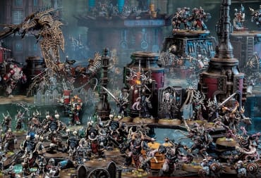 A war table covered in new Chaos Space Marine miniatures