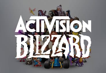 The Activision Blizzard logo over an image of the company's franchises