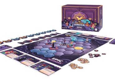 The board set up for the Disney Sorceror's Arena board game
