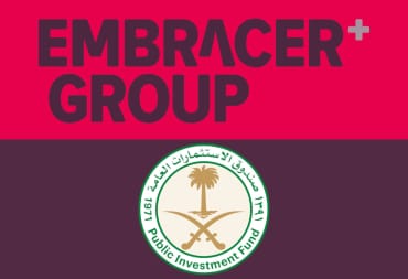 The Embracer Group and Saudi PIF logos