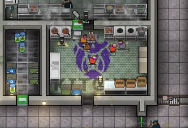 A gang fight breaking out in the new Prison Architect DLC
