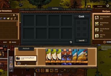 Bear and Breakfast Cooking Guide, screenshot of cooking table 
