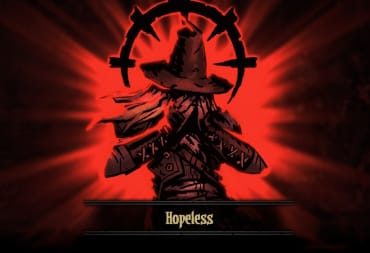 A Darkest Dungeon character clutching their head with the "Hopeless" status effect