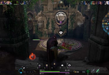 A player capturing a point in Fault: Elder Orb