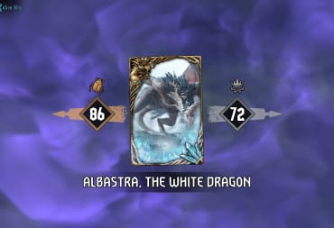 The image of a white dragon on a purple swirling background