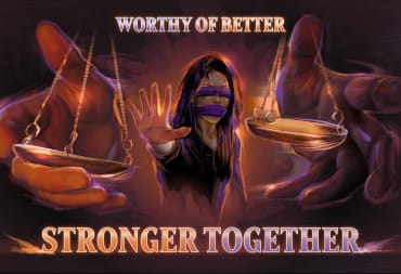 A banner image depicting a blindfolded, gagged woman between two hands holding some scales and intended to represent the Itch.io bundle for reproductive rights