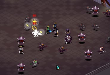 The player battling enemies in Mark Venturelli's Chroma Squad