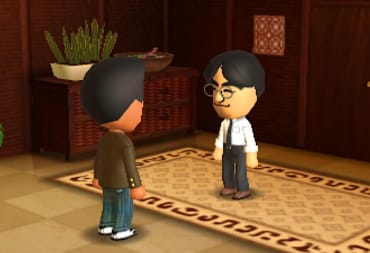 Iwata and Reggie in Nintendo's controversial Tomodachi Life, which came under fire for not recognizing same-sex relationships
