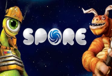 Spore header featuring two alien creatures
